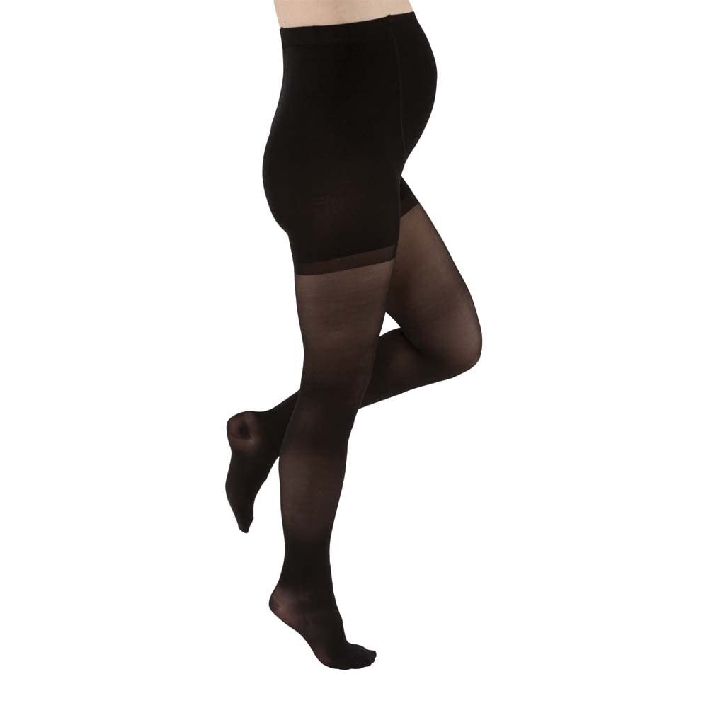 JOBST UltraSheer Compression Stockings, 15-20 mmHg, Maternity, Closed Toe, Classic Black, X-Large