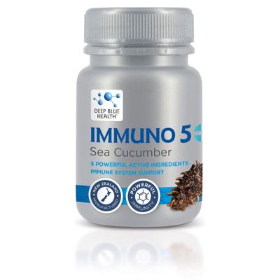 Deep Blue Health Immuno 5+ Sea Cucumber - with Sea Cucumber Extract, Vitamin B6, Vitamin C, Zinc and Magnesium - 550mg - 90 Vege Capsules