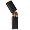 CASE ELEGANCE Premium 3 Cigar Protective Travel Case, Genuine Real Top Grain Black Leather, Cedar Lined with Gold Metal End Caps, Gift Ready Packaging, Portable Travel Box view 1