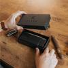 CASE ELEGANCE Premium 3 Cigar Protective Travel Case, Genuine Real Top Grain Black Leather, Cedar Lined with Gold Metal End Caps, Gift Ready Packaging, Portable Travel Box view 4