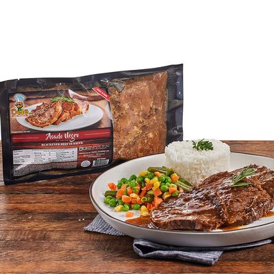 Dele Food Blackened Beef in Sauce - Asado Negro en Salsa, Authentic Venezuelan Recipe Made in USA, Fully Cooked Beef in Savory Sauce, Ready to Heat & Serve for Tacos, Arepas, or Rice, Frozen 1.2 LB