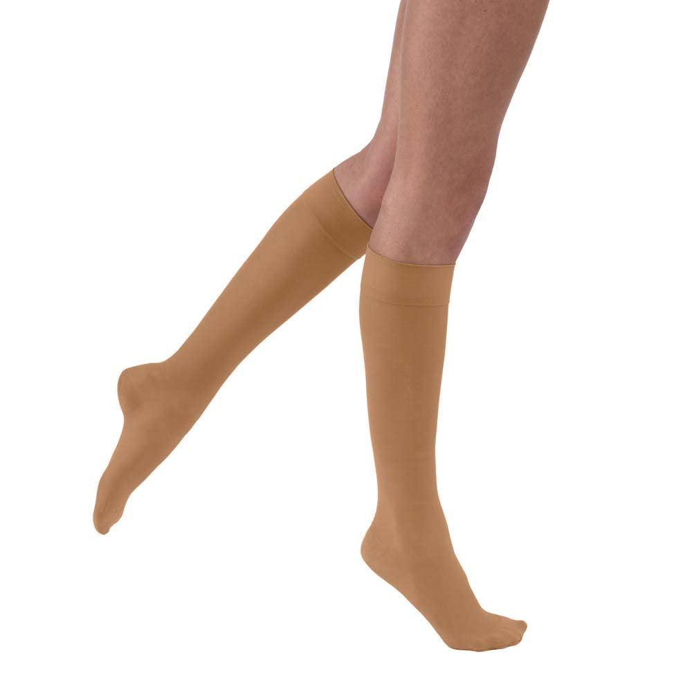 JOBST UltraSheer Compression Stockings, 20-30 mmHg, Knee High, Closed Toe, Sun Bronze, X-Large