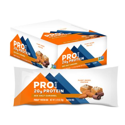 PROBAR - PROTEIN Bar, Sea Salt Caramel, Non-GMO, Gluten-Free, Healthy, Plant-Based, Whole-Food Ingredients, Natural Energy (12 Count)