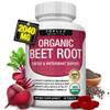 Organic Beet Root Powder Tablets - 2040mg Natural Nitric Oxide Beets to Support, Energy, Black Pepper Better Absorption, Non-GMO, for Men Women, 90 Tablets view 1