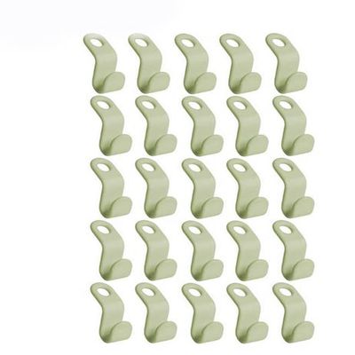 25/50PCS Mini Clothes Hanger for Closet Connector Hooks Cascading Plastic Wardrobe Coat Organizer Rack Holder Space Saving (25PCS Green)