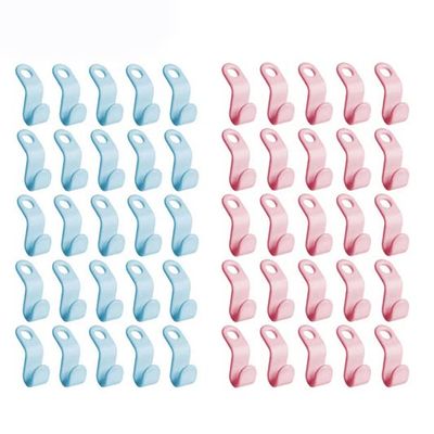 25/50PCS Mini Clothes Hanger for Closet Connector Hooks Cascading Plastic Wardrobe Coat Organizer Rack Holder Space Saving (50 Pcs B)