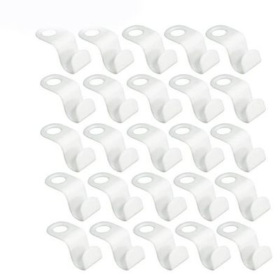 25/50PCS Mini Clothes Hanger for Closet Connector Hooks Cascading Plastic Wardrobe Coat Organizer Rack Holder Space Saving (25 Pcs White)