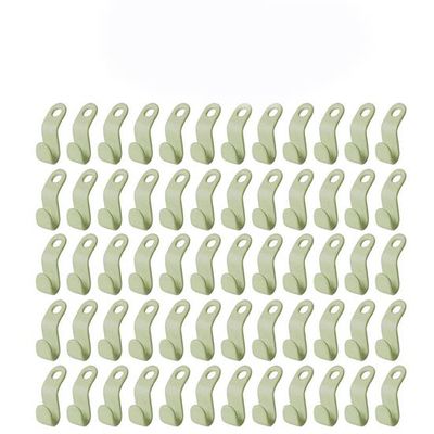 60/30 PCS Mini Clothes Hanger Connector Hooks Plastic Cascading Organizer Rack Space Saving for Closet (Green(60 PCS))
