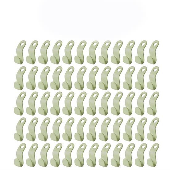 60/30 PCS Mini Clothes Hanger Connector Hooks Plastic Cascading Organizer Rack Space Saving for Closet (Green(60 PCS))