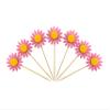 50 Pcs Sunflower Cupcake Topper, Flower Cake Topper, Fruit Picks, Party Cupcake Topper For Birthday Party Wedding Baby Shower Decoration Supplies (Pink) view 1