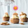50 Pcs Sunflower Cupcake Topper, Flower Cake Topper, Fruit Picks, Party Cupcake Topper For Birthday Party Wedding Baby Shower Decoration Supplies (Pink) view 3