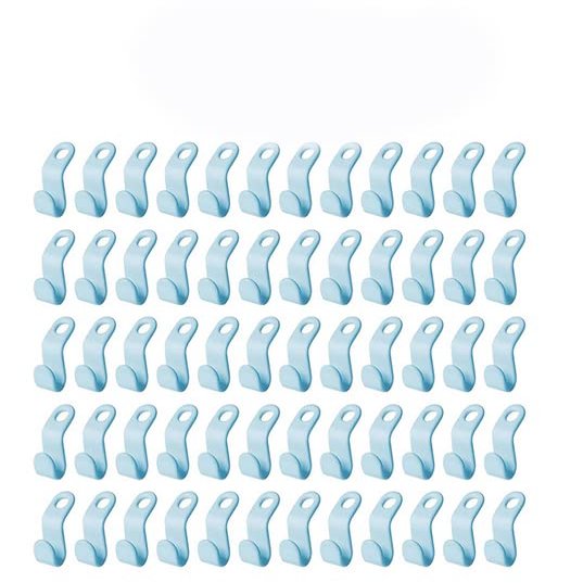 60/30 PCS Mini Clothes Hanger Connector Hooks Plastic Cascading Organizer Rack Space Saving for Closet (Blue(60 PCS))