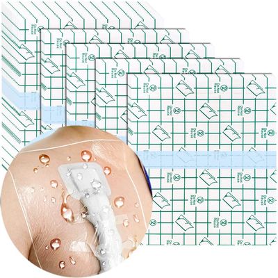 50 Pcs Waterproof Shower Protector Bandage 4x4 inch for Chest Chemo Dialysis Catheter Shower Cover Hemodialysis Port Surgery Incisions Bath Guard Patch Transparent Film Clear Adhesive Wounds Dressing