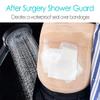 7 Pcs Waterproof Shower Cover 10"x12" with Non-Stick Center Pad for Large Port Surgery Incisions Protector Patch Transparent Film Clear Adhesive Wounds Dressing Bandage Shields view 2