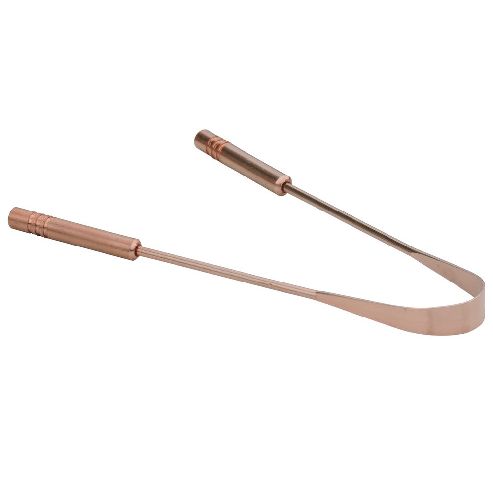 100% Pure Copper Tongue Cleaner - PLASTIC FREE, Premium Grade Tongue Scraper