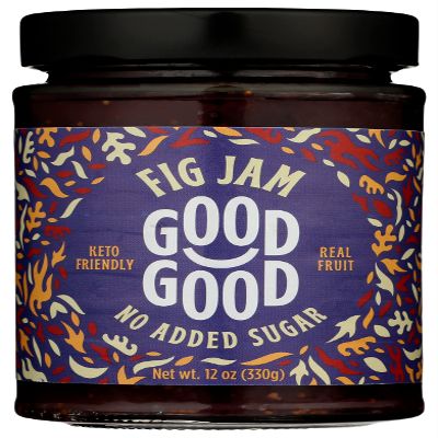 Good Good Keto Fig Jam, No Added Sugar, 12 Ounce (Pack of 6)