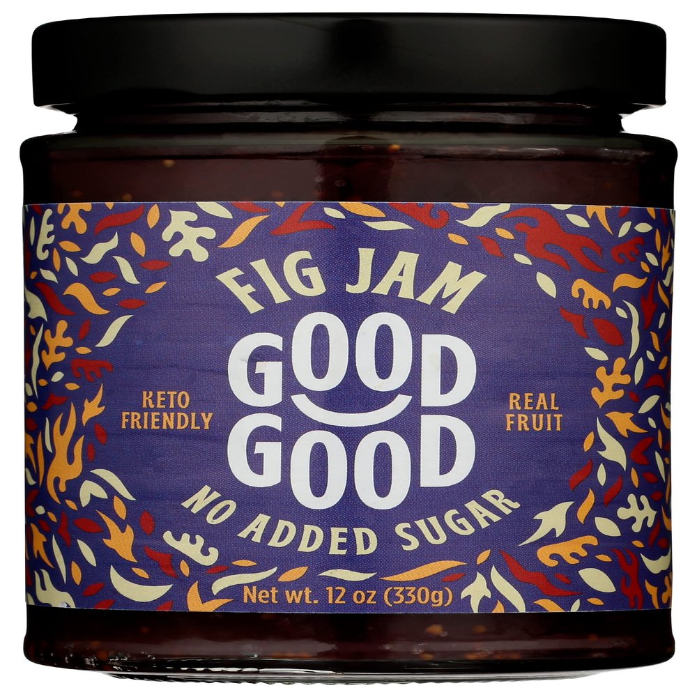 Good Good Keto Fig Jam, No Added Sugar, 12 Ounce (Pack of 6)