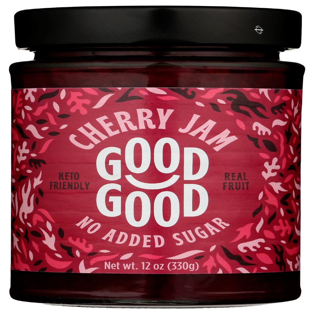 Good Good Keto Cherry Jam, No Added Sugar, 12 Ounce (Pack of 6)