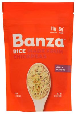 Banza Garlic Olive Oil Chickpea Rice, Gluten Free, 7 Ounces (Pack Of 6)