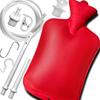 2L Home Enema Bag Kit with 2 Tips, 60 Inch Silicone Hose, Controlable Flow Valve, Hot-Water Bottle for Colon Cleansing (Red) view 1