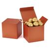 Quotidian Caramel Foldable Large Vintage Italian Pearlescent Paper Glitter Gift Boxes with Lids 4" x 4" x 4" (10 x 10 x 10cm) Pack of 12 - Cookie Bakery Candy Party Wedding Holiday view 1