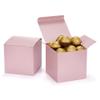 Quotidian Baby Pink Foldable Large Vintage Italian Pearlescent Paper Glitter Gift Boxes with Lids 4" x 4" x 4" (10 x 10 x 10cm) Pack of 12 - Cookie Bakery Candy Party Wedding Holiday view 1