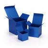 Quotidian Navy Blue Foldable Small Vintage Italian Pearlescent Paper Glitter Gift Boxes with Lids 2" x 2" x 2" (5 x 5 x 5cm) Pack of 12 - Cookie Bakery Candy Party Wedding Holiday view 3