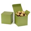 Quotidian Green Tea Foldable Large Vintage Italian Pearlescent Paper Glitter Gift Boxes with Lids 4" x 4" x 4" (10 x 10 x 10cm) Pack of 12 - Cookie Bakery Candy Party Wedding Holiday view 1