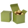 Quotidian Green Tea Foldable Medium Vintage Italian Pearlescent Paper Glitter Gift Boxes with Lids 3" x 3" x 3" (7.6 x 7.6 x 7.6cm) Pack of 12 - Cookie Bakery Candy Party Wedding Holiday view 1