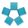 Quotidian Aqua Foldable Large Vintage Italian Pearlescent Paper Glitter Gift Boxes with Lids 4" x 4" x 4" (10 x 10 x 10cm) Pack of 12 - Cookie Bakery Candy Party Wedding Holiday view 2
