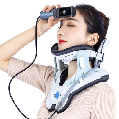 Tianfucen Neck Traction Device, Cervical Traction Device for Neck Pain and Support, Neck Stretcher with Electric Air Pump for Home Use, Easy to Wear and Fully Adjustable (Blue)