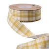 Fresh Wavy Ribbon Checkered Ribbon DIY Hair Accessory Material Gift Flower Packaging Strap Shoes Flower Straw Hat Bowknot Fabric (Color : Yellow, Size : 25mm) view 1