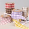 Fresh Wavy Ribbon Checkered Ribbon DIY Hair Accessory Material Gift Flower Packaging Strap Shoes Flower Straw Hat Bowknot Fabric (Color : Yellow, Size : 25mm) view 2