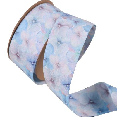 Colorful Gradient Color lace Butterfly Flower Ribbon Hair Accessories DIY Gift Flowers Packaging Material Straw hat Bow Floral Ribbon (Color : Blue, Size : 40mm)