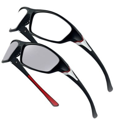 COTIA Transition Photochromic Reading Glasses for Men Outdoor Square Sports Presbyopia Reader (black red, 1.75, multiplier_x)