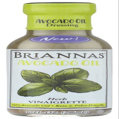 Briannas Herb Vinaigrette with Avacado Oil Dressing, Gluten Free, 10 Ounce (Pack of 6)