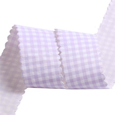 Summer Macaron Color Wavy Plaid Ribbon DIY Bow Baked Flowers Packaging Ribbon Clothing Decorative Ribbon lace (Color : Light Purple, Size : 40mm)