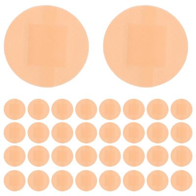 200Pc Round Mini Bandages Flexible Fabric Adhesive Wound Care Stickers Small Hypoallergenic Care Patch for First Aid Protection 0.86In