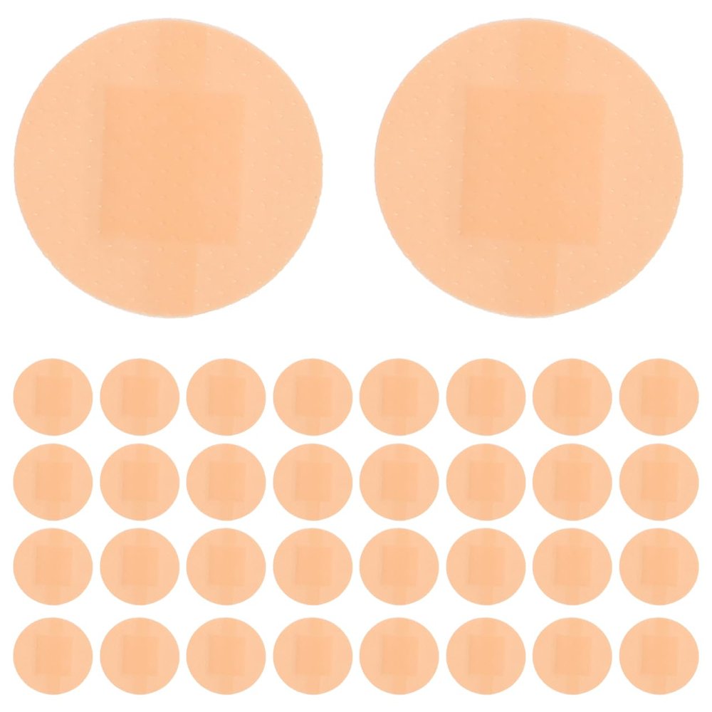 200Pc Round Mini Bandages Flexible Fabric Adhesive Wound Care Stickers Small Hypoallergenic Care Patch for First Aid Protection 0.86In