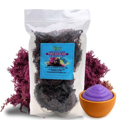 Purple Irish Sea Moss | Wildcrafted from St. Lucia | 16oz Makes ~240+ oz Sea Moss Gel | 100% Natural, Raw & Sun-Dried | Dr. Sebi Inspired, Nutrient-Rich Irish Moss for Health & Wellness