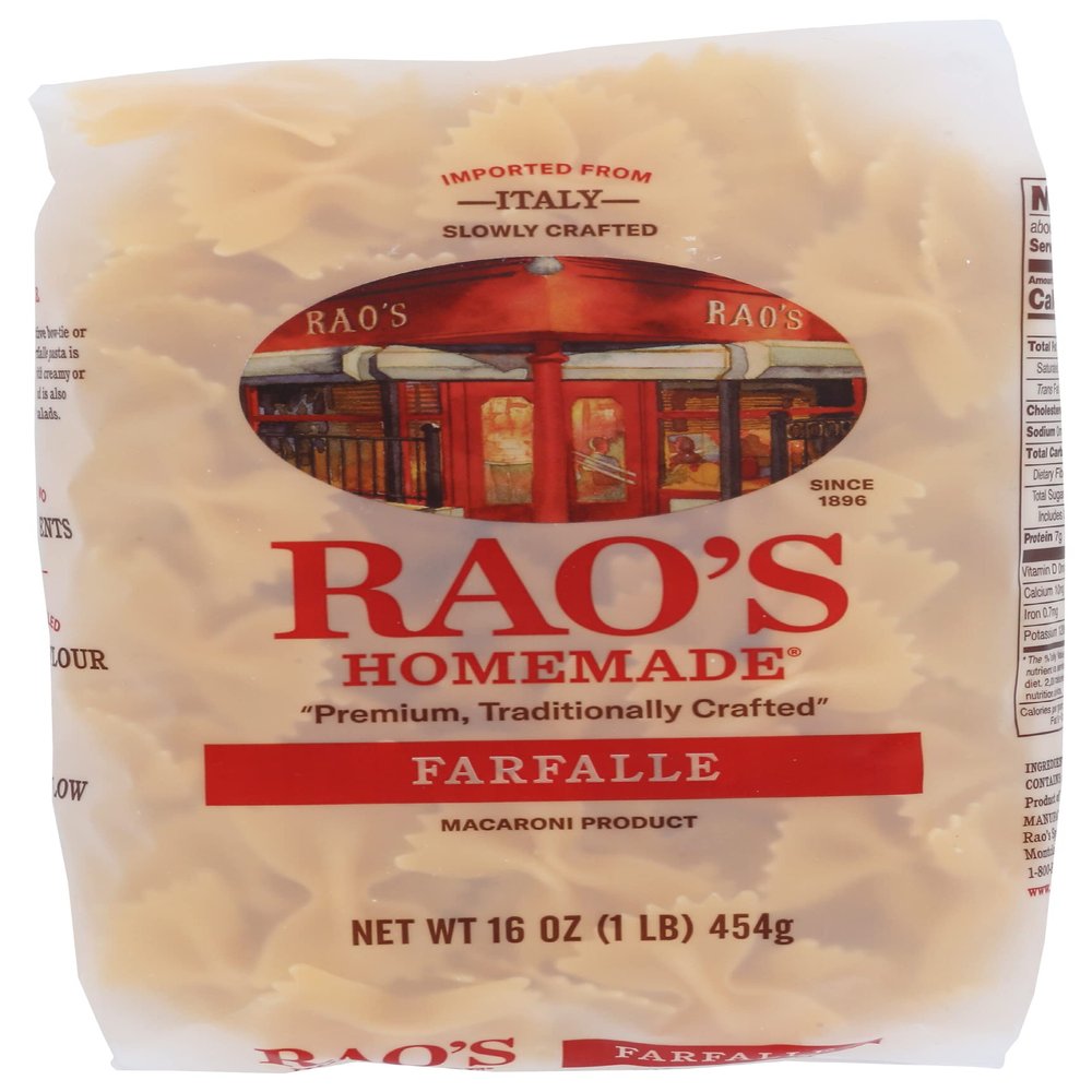 Rao's Homemade Farfalle Pasta, Non-GMO, 16 Oz (Pack of 6)