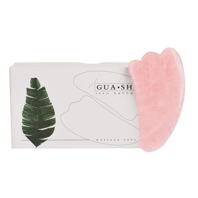 Rose Quartz Gouache Scraper Gua Sha Massage Natural Gouache Stone GuaSha MassageTools Massagers Set,Gua Sha B with Box