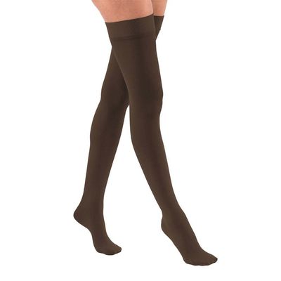 JOBST UltraSheer Diamond Pattern Compression Stockings, 20-30 mmHg, Thigh High, Silicone Dot Band, Closed Toe, Espresso, X-Large