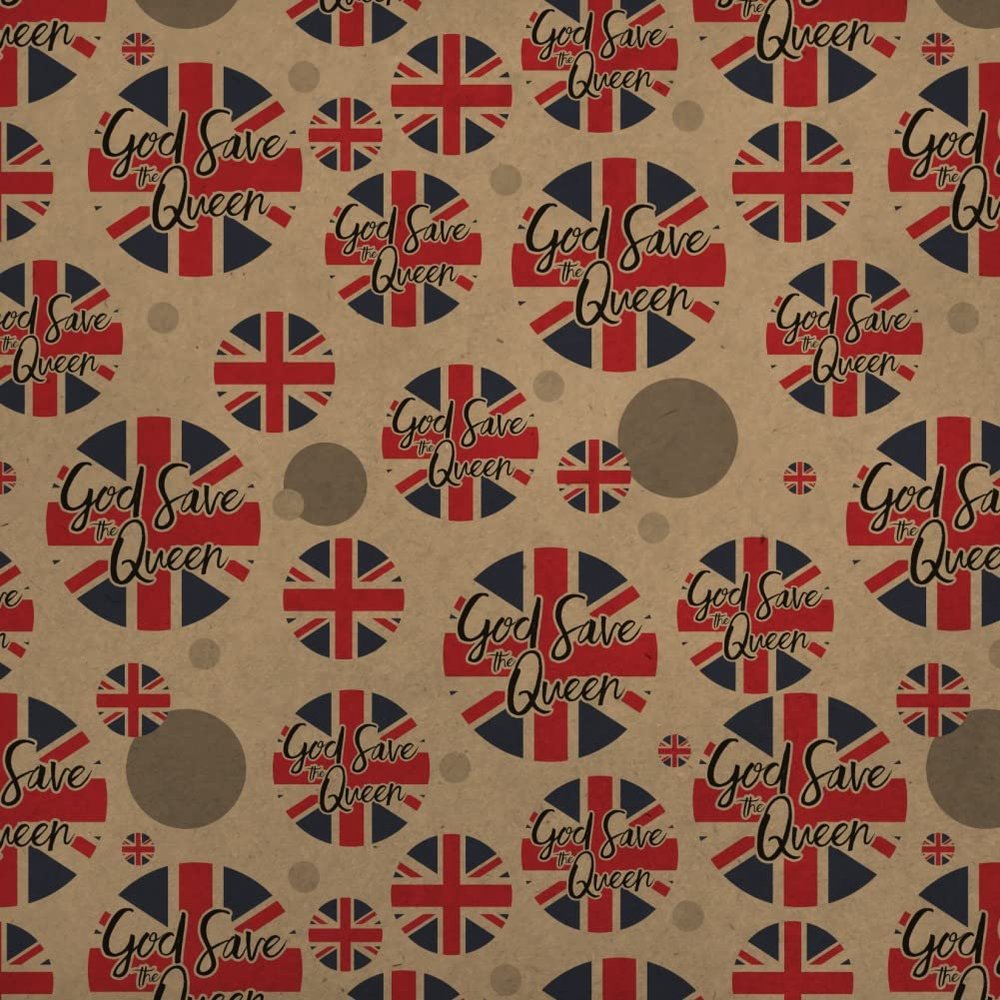 GRAPHICS & MORE Queen Elizabeth II God Save The Queen Premium Kraft Gift Wrap Wrapping Paper Roll