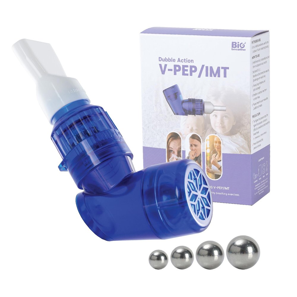 Bigbreathe V-PEP/IMT | 3-in-1 Respiratory Exercise Device  Lung Expansion, Mucus Relief, Breathing Rehabilitation, Portable with Accessories, Easy to Clean, for COPD & Asthma Relief