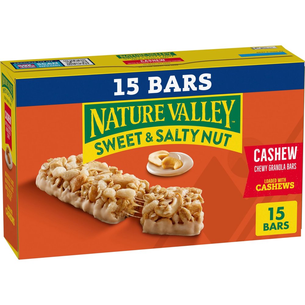 Nature Valley Sweet and Salty Nut Granola Bars, Cashew, 15 Bars, 18 oz