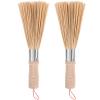 2pcs Bamboo Cleaning Brush Bamboo Pan Brush Wok Cleaning Kitchen Dish for Home Restaurant view 1