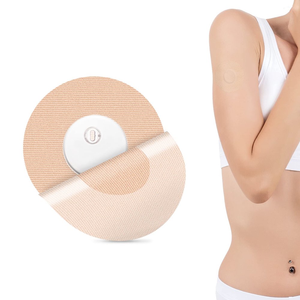 25Pack Libre 3 Sensor Covers for Freestyle Sensor Covers Waterproof Libre Freestyle Adhesive Patches Latex-Free Cotton CGM Bandage Hypoallergenic Overpatch, No Hole Strong Adhesion 14+Days Stay