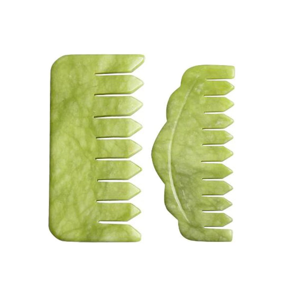 MYMEO Massage Comb Massager for Head Nature Jade Comb Massage Spa Acupuncture Point Head Relaxation Beauty Tool,Type 4