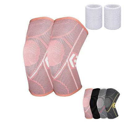 ADLIKES Knee Pads Brace Compression Sleeve for Running for Men & Women | Knee Pads for Meniscus Tear, Arthritis, Joint Pain Relief Pink M